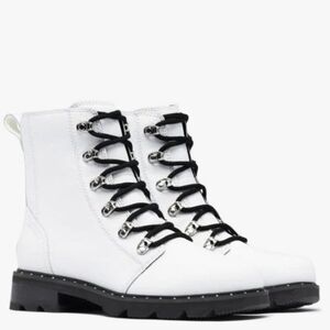 🆕️ Sorel Lennox Lace Leather Ankle Boots in White